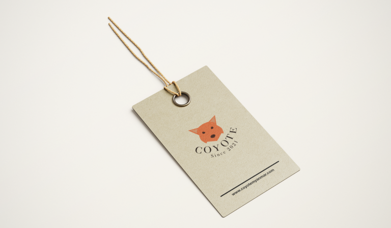 Coyote Logo mockup to label tag